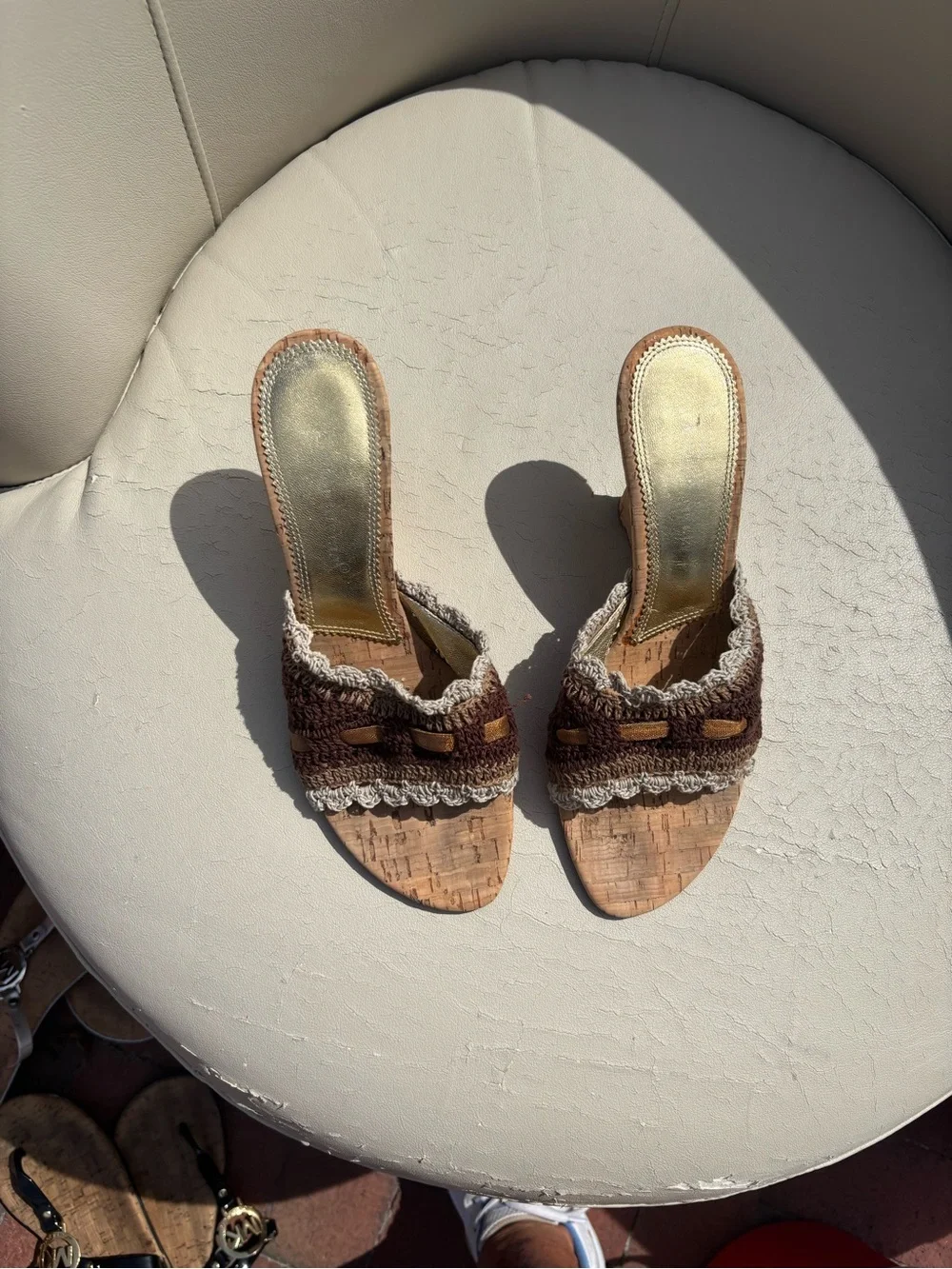 A. Marinelli White and Blue Patterned Espadrille Shoe Box